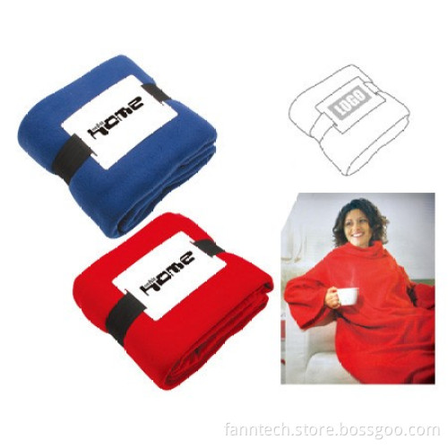 TV Blanket with Sleeve & Custom Logo for Promotional Gift Use Giveaways Gadgets